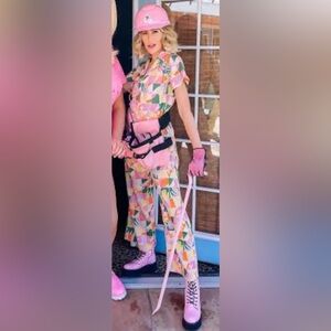 Dazey LA Prismatic Hands colorful jumpsuit size:XL